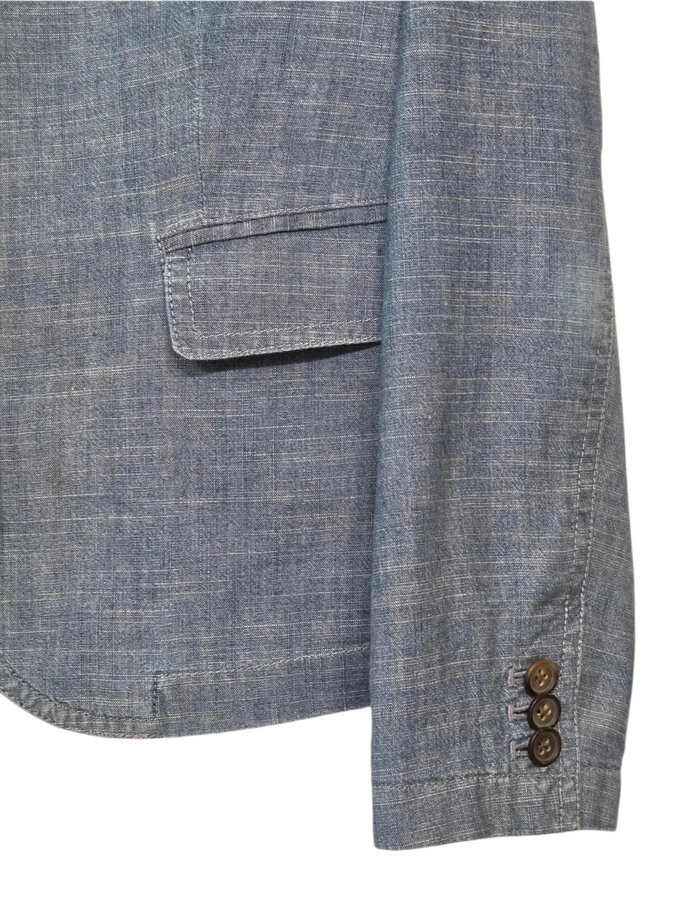 J.Crew Blue Chambray Cotton 2 Button Blazer Jacket Women's Size 8